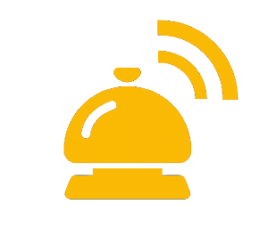 Piktogram of a hotel bell to symbolize the possibility to make a hotelreservation on Hotelreservation.net